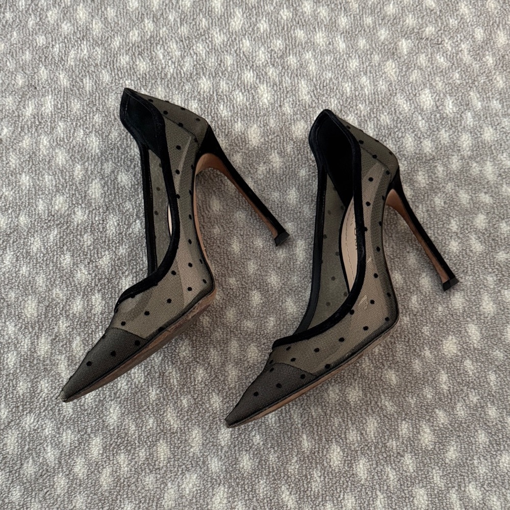 Dior Mesh Polka Dot Pumps